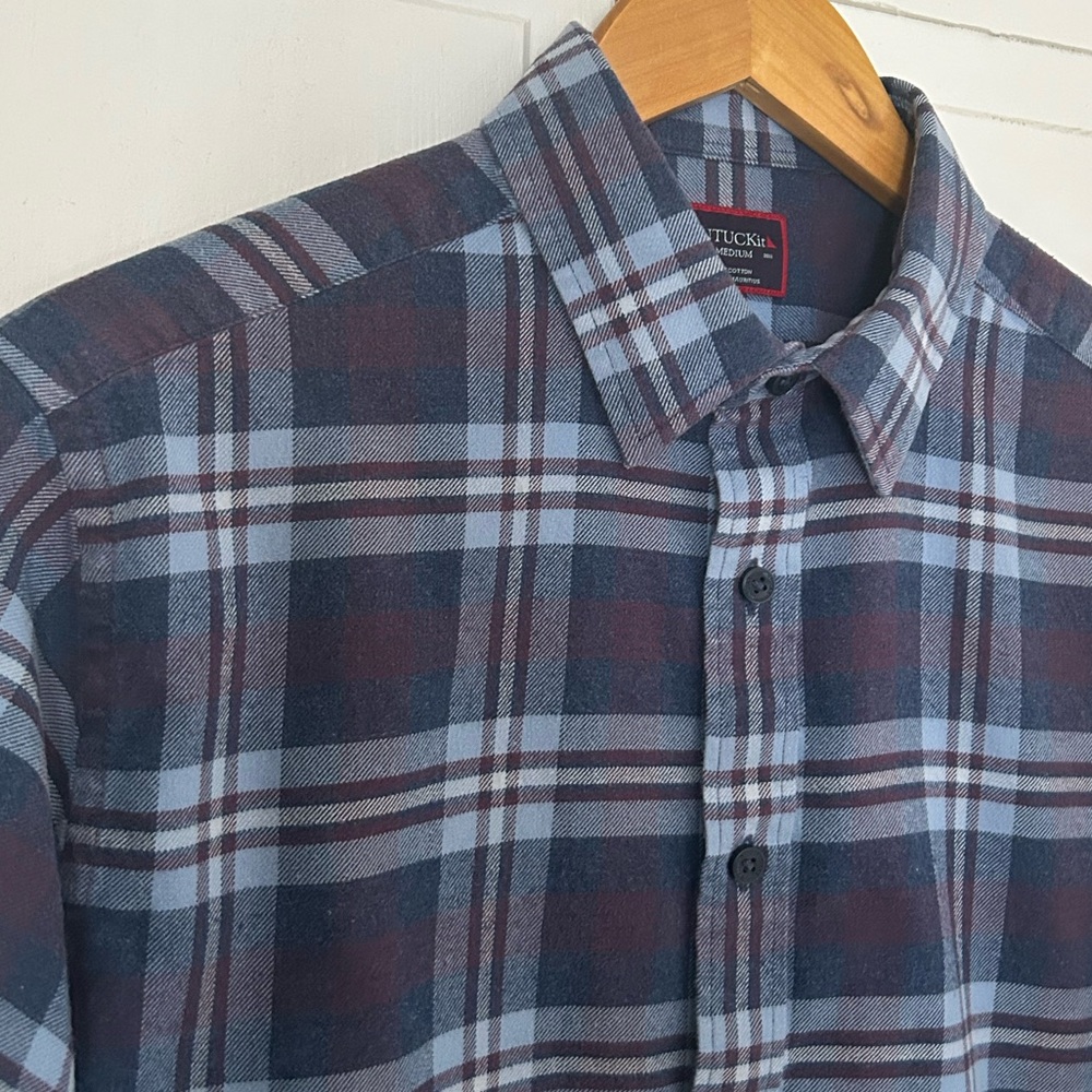 UNTUCKit Men’s Size M Long Sleeve Plaid Flannel Button Down Shirt - Picture 9 of 13
